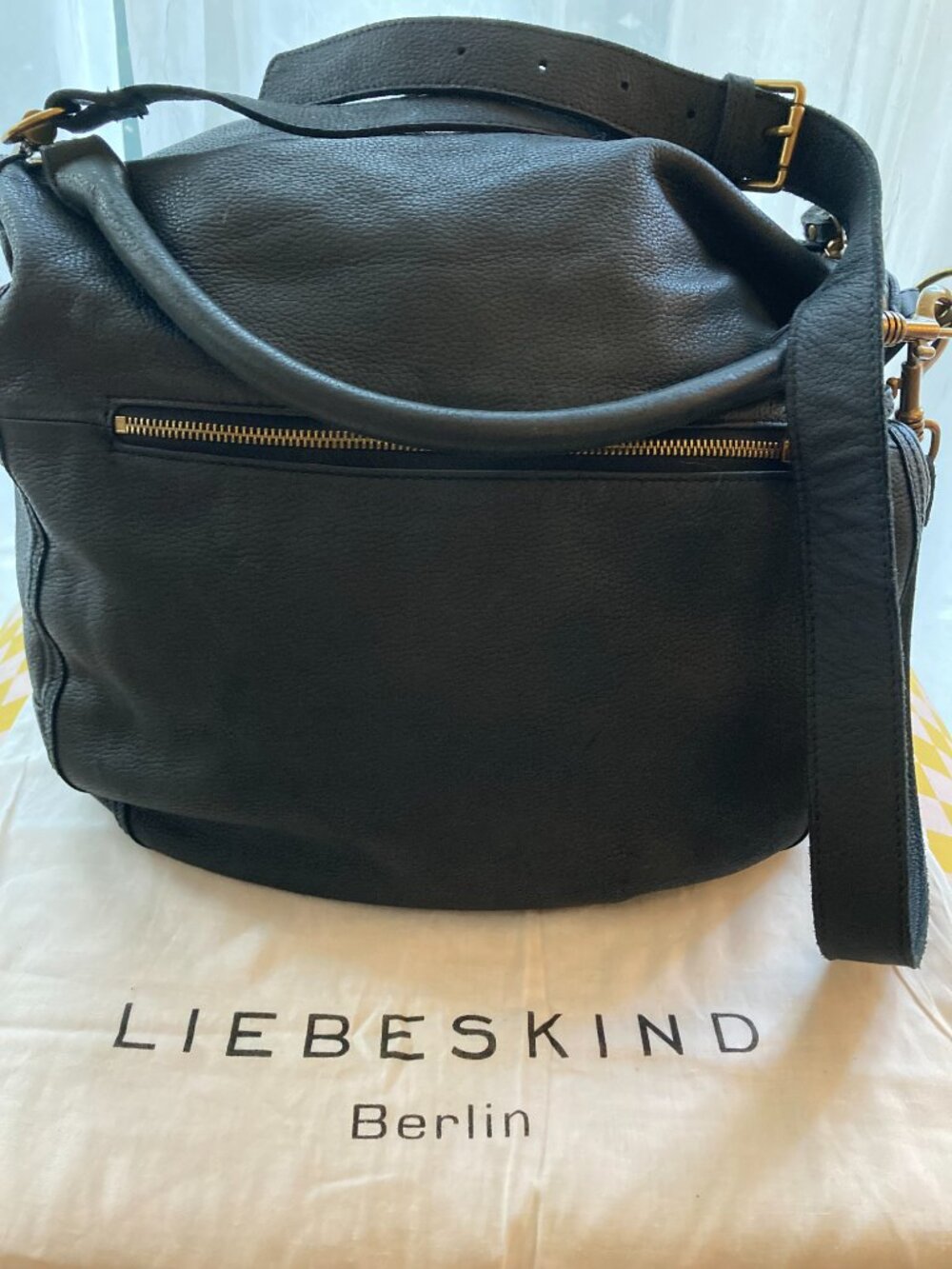 🖤 Liebeskind Berlin Black Pebbled Leather Slouchy Satchel Shoulder Bag 🖤 - Picture 12 of 16